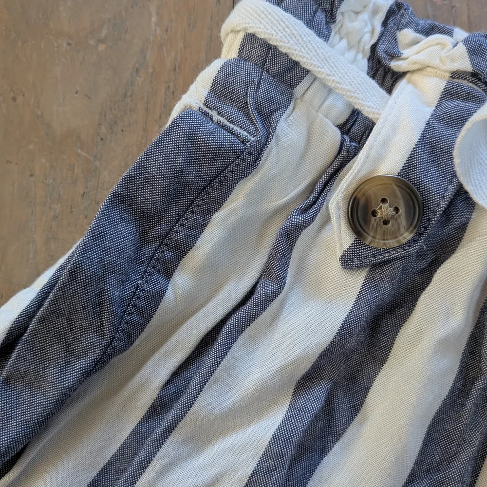 ✨5 For $25 American Eagle Outfitters High Waist Striped Shorts - Navy and White - Picture 2 of 4